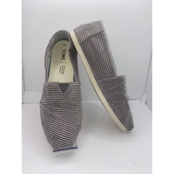 TOMS Alpargata Women’s Gray Corduroy Slip-On Flats Size 7 - Picture 5 of 10